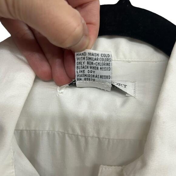 Rhinestone Western Fringe Shirt Carlton‎ Sport Embroidered White Size L - Picture 9 of 9